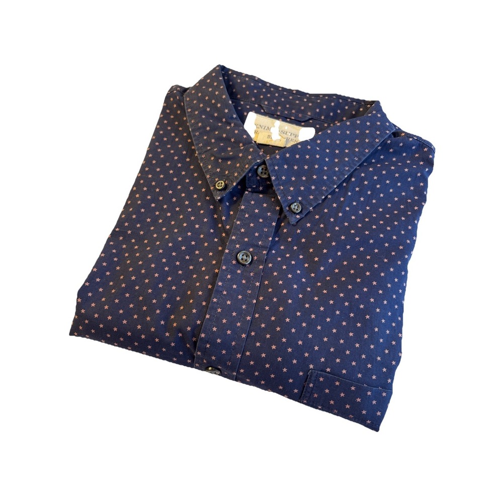 DENIM & SUPPLY Ralph Lauren Stars ⭐️⭐️ Shirt Men's 2XL Navy Short Sleeved